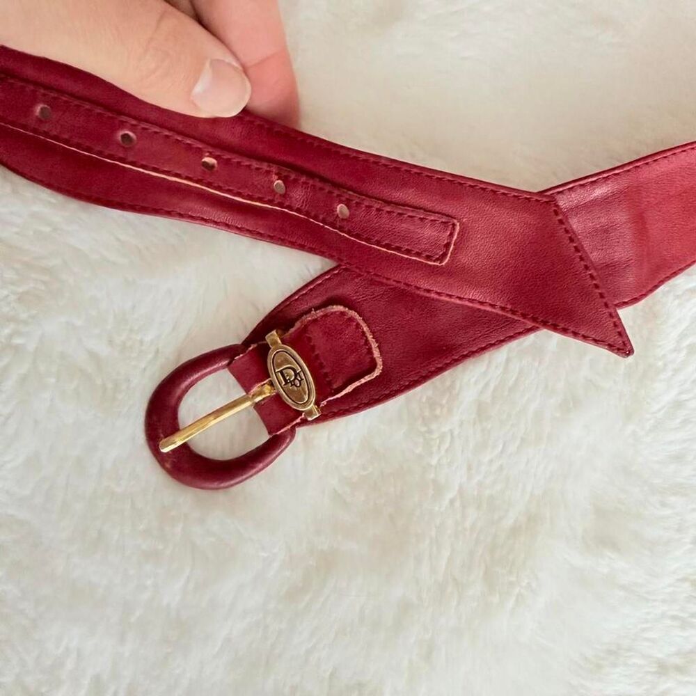 Dior Women's Burgundy and Red Belt S